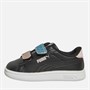 Puma Infant Girls Smash 3.0 Leather Glitter Velcro V Trainers Black/Dew/Mauve