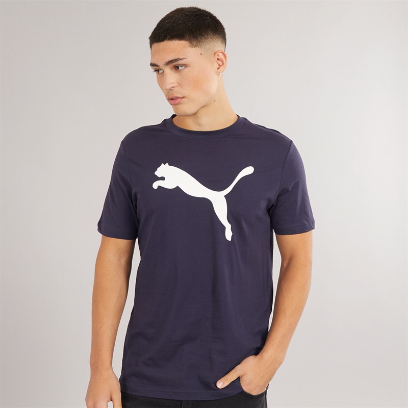 Puma Mens Essentials Large Logo T-Shirt Puma Navy