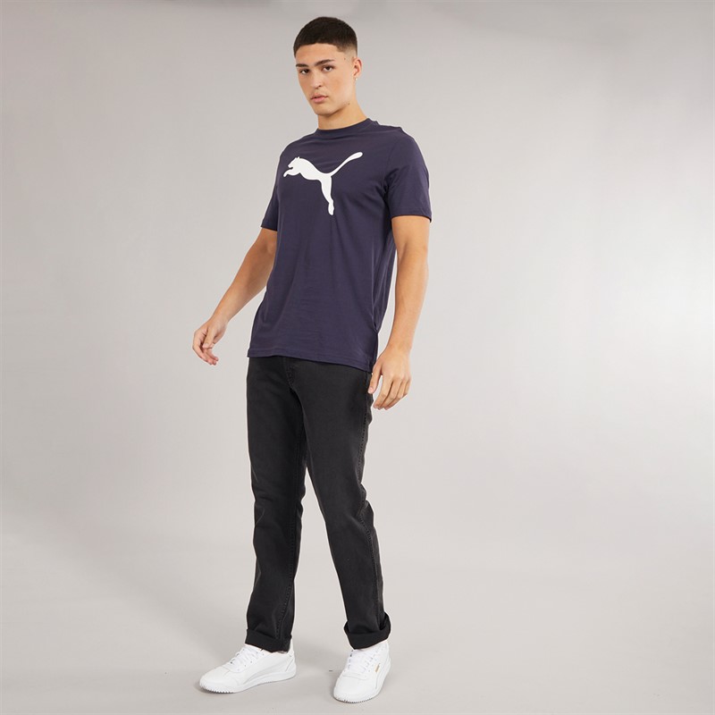 Puma Mens Essentials Large Logo T-Shirt Puma Navy