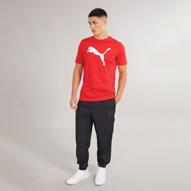 Puma Mens Essentials Large Logo T-Shirt For All Time Red