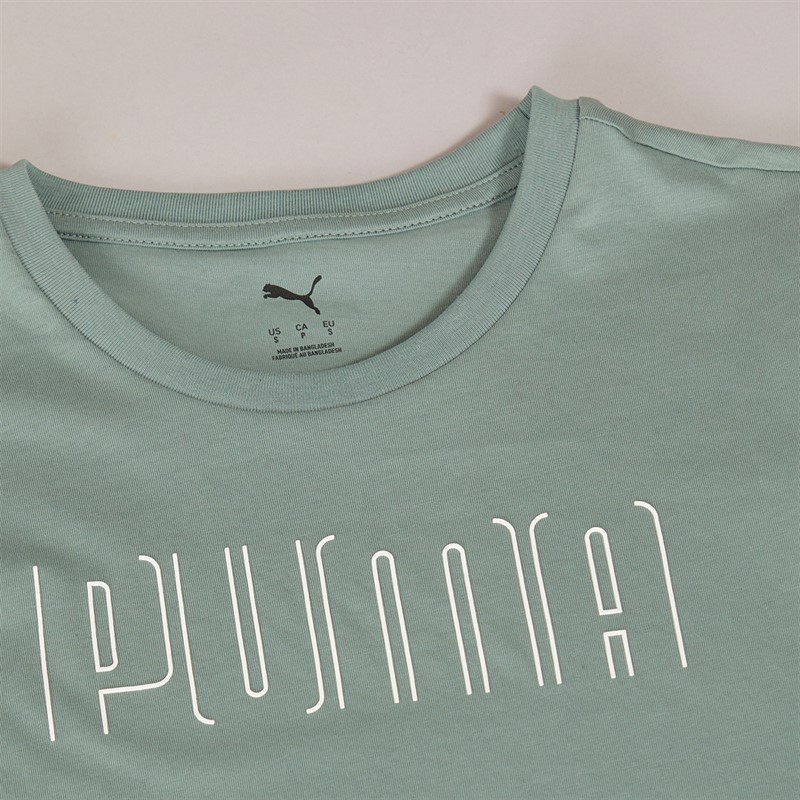 Puma Womens Puma Sport Graphic T-Shirt Green Moon