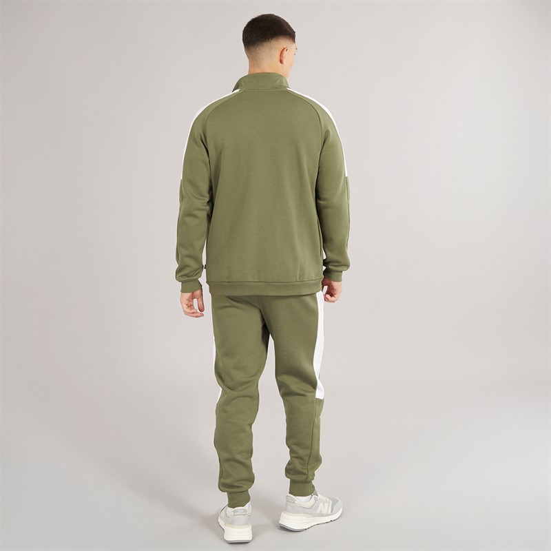 Puma Mens Essentials Fleece Tracksuit Olive