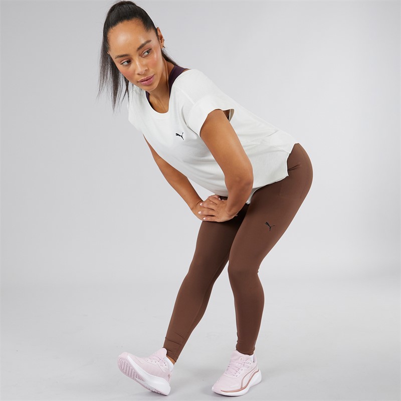 Puma Womens Cloudspun Soft High-Waist Tight Leggings Espresso Brown