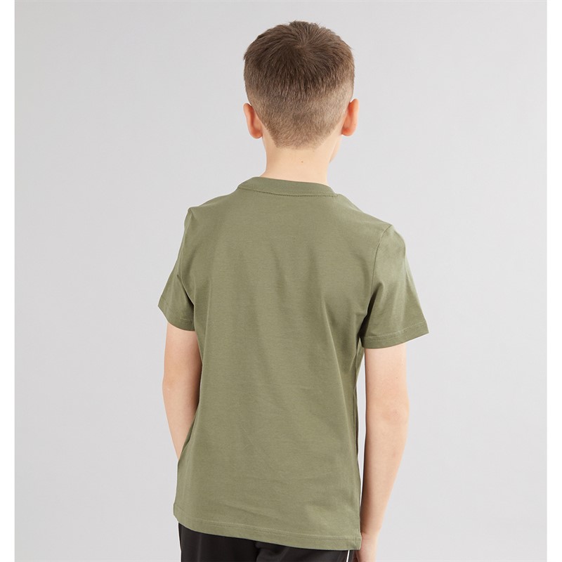 Puma Junior Boys Essentials 2 Color No.1 Logo T-Shirt Loden Green