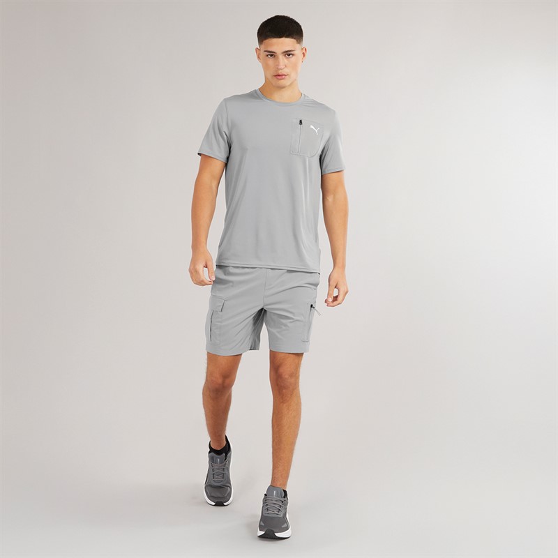 Puma Mens Tech Training 7 Woven Cargo Shorts Stormy Slate