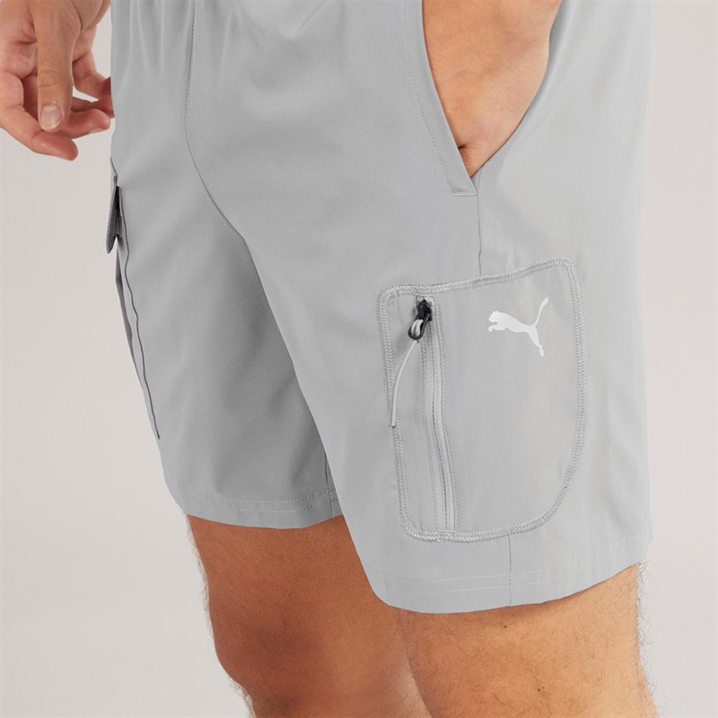 Puma Mens Tech Training 7 Woven Cargo Shorts Stormy Slate
