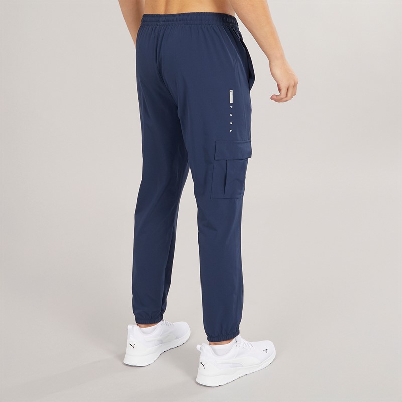Puma Mens Puma Flex Tech Woven Cargo Pants Club Navy
