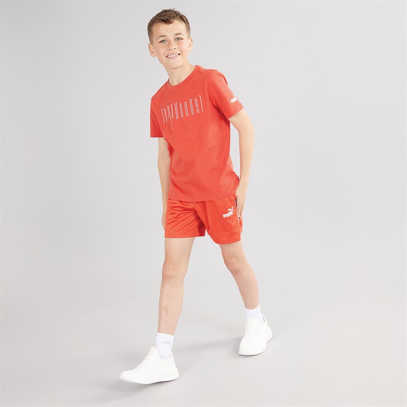 Puma Junior Boys Puma Sport Poly Shorts Red Fire