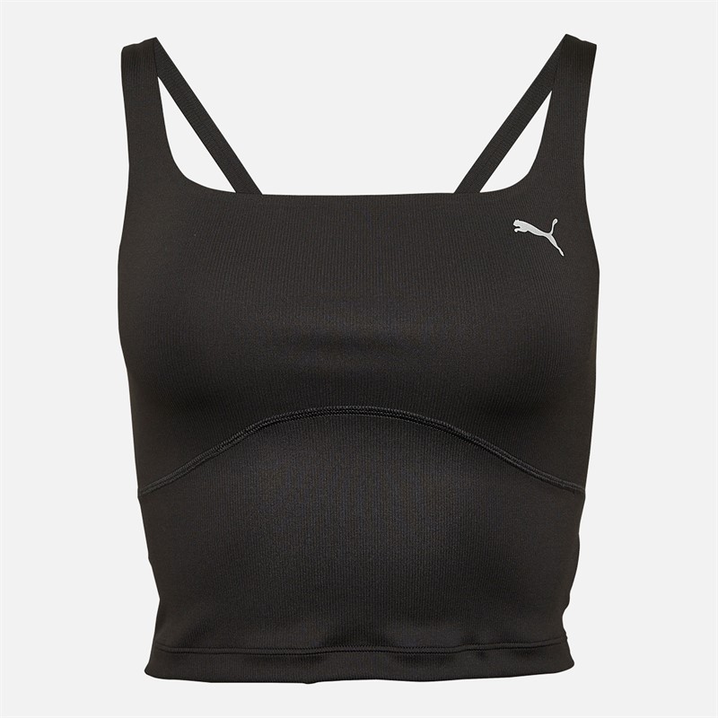 Puma Womens Studio Cloudspun Rib Short Tank Puma Black