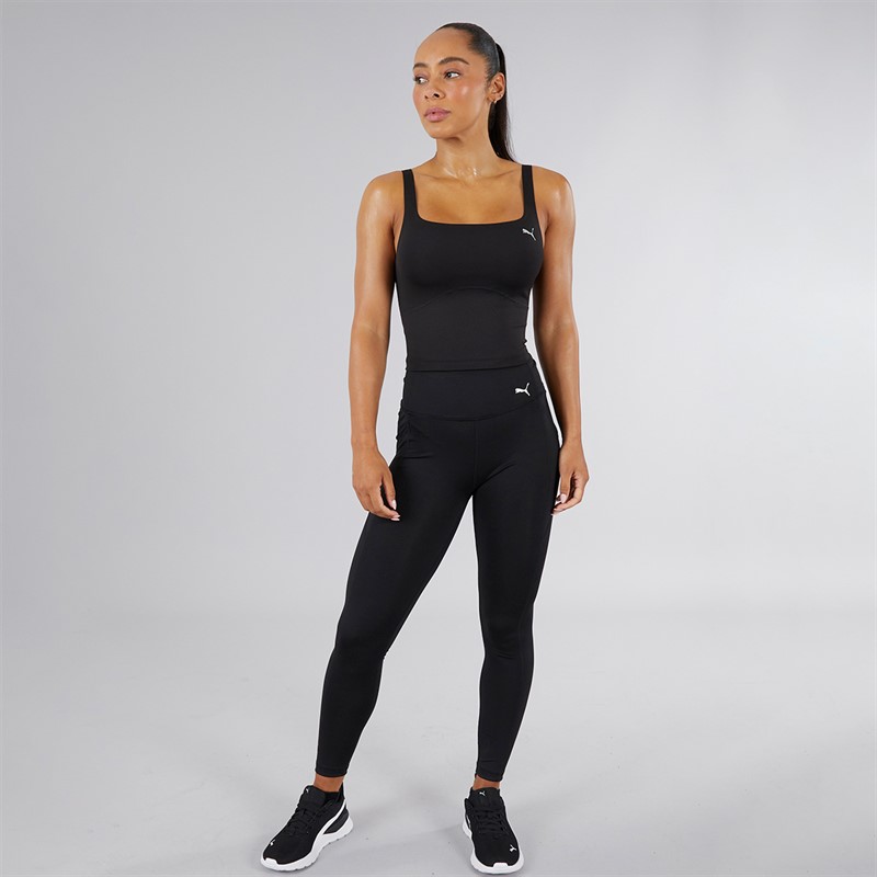 Puma Womens Studio Cloudspun Rib Short Tank Puma Black