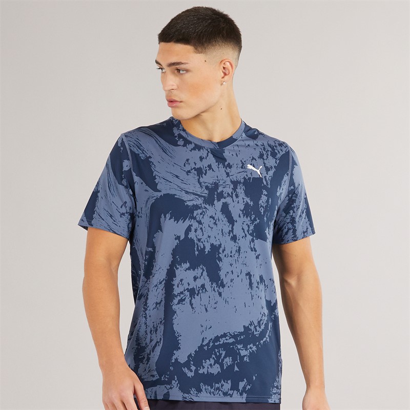 Puma Mens Puma Flex Tech Graphic T-Shirt Club Navy - Size S