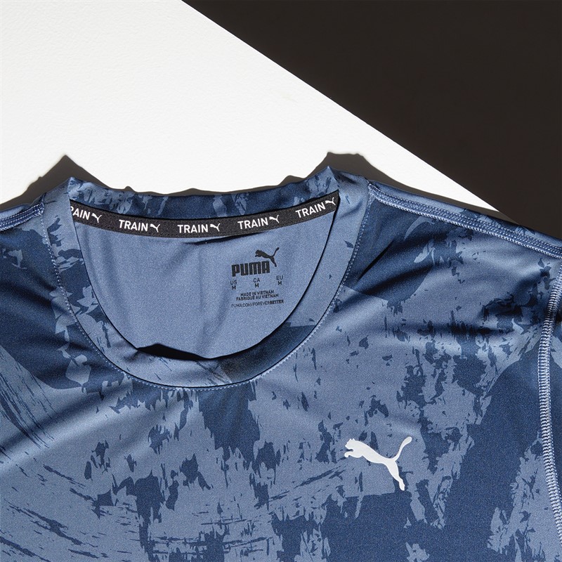 Puma Mens Puma Flex Tech Graphic T-Shirt Club Navy