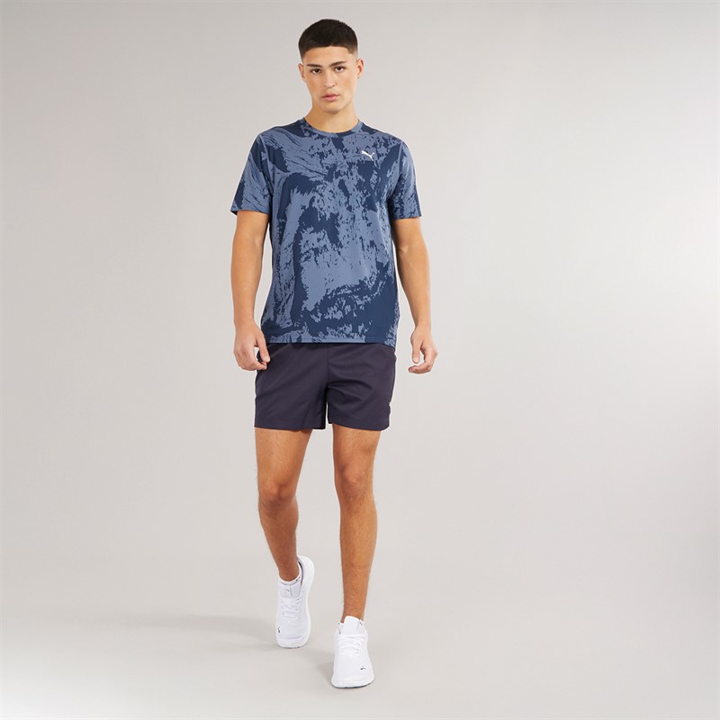 Puma Mens Puma Flex Tech Graphic T-Shirt Club Navy
