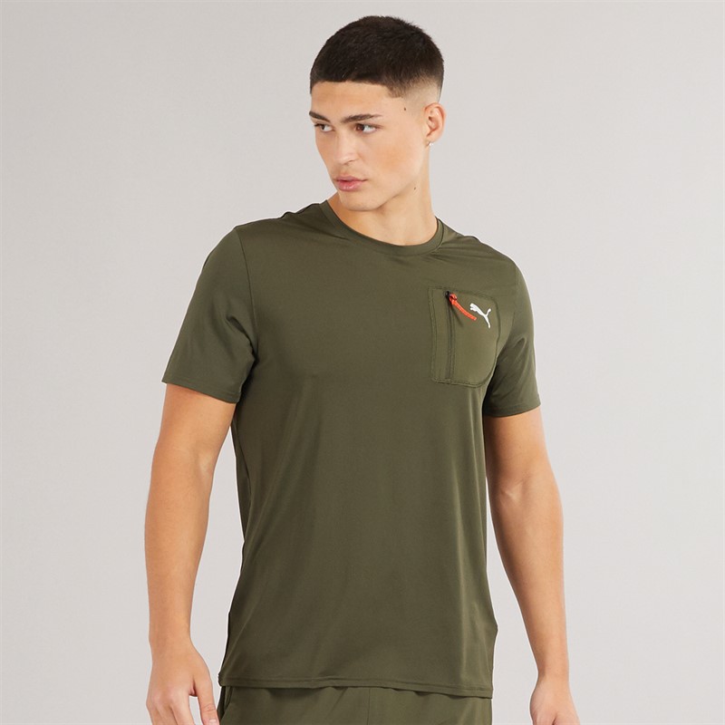 Puma Mens Puma Flex Tech Cargo T-Shirt Dark Olive