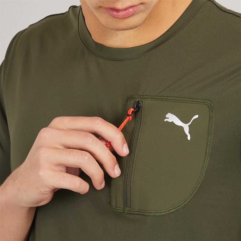 Puma Mens Puma Flex Tech Cargo T-Shirt Dark Olive