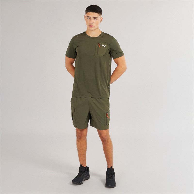 Puma Mens Puma Flex Tech Cargo T-Shirt Dark Olive