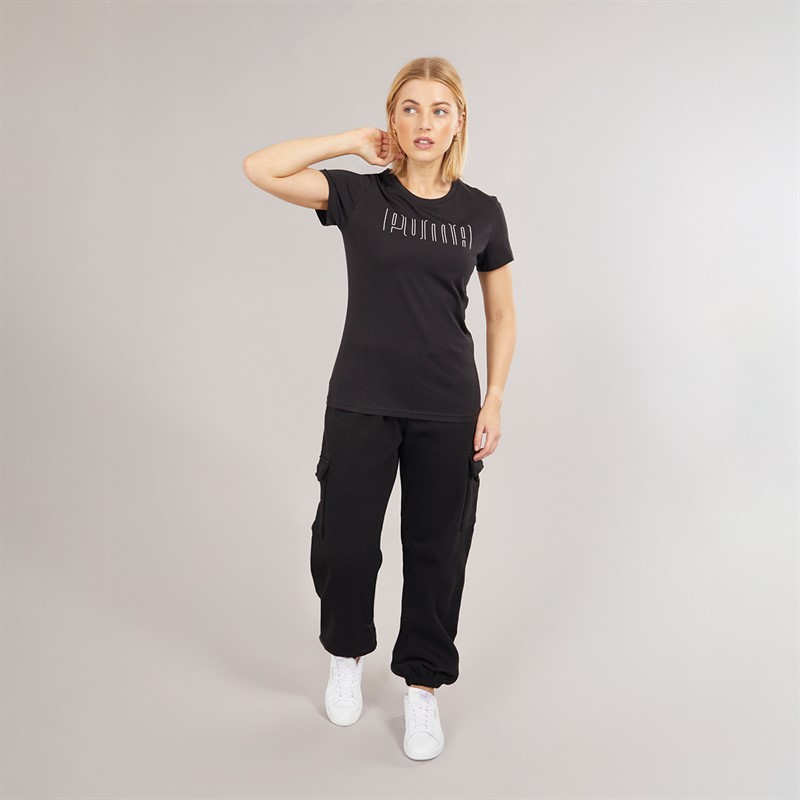 Puma Womens Puma Sport Graphic T-Shirt Puma Black