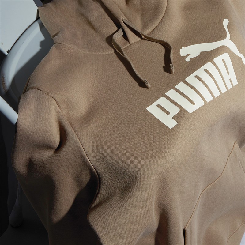 Puma Mens Essentials Number 1 Logo Hoodie Totally Taupe