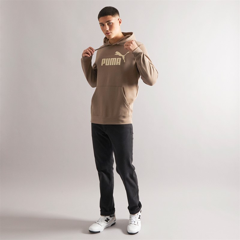 Puma Mens Essentials Number 1 Logo Hoodie Totally Taupe