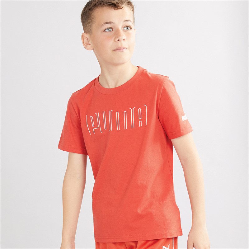 Puma Junior Boys Puma Sport Graphic T-Shirt Red Fire
