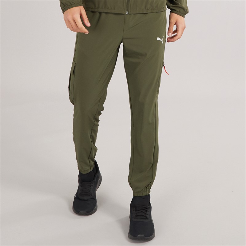 Puma Mens Puma Flex Tech Woven Cargo Pants Dark Olive - Size M