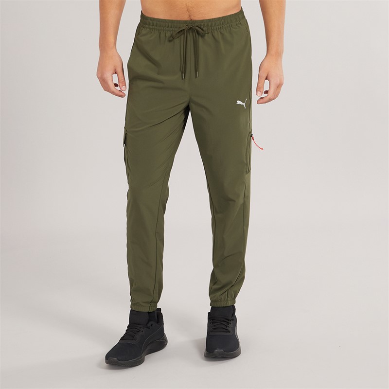 Puma Mens Puma Flex Tech Woven Cargo Pants Dark Olive