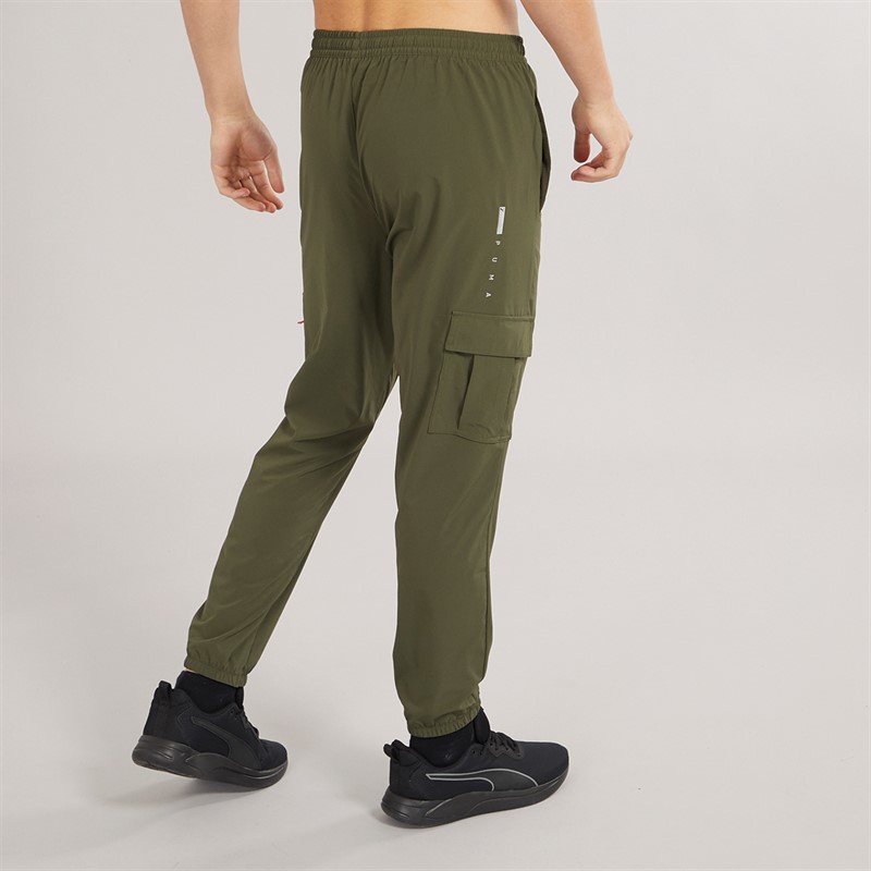 Puma Mens Puma Flex Tech Woven Cargo Pants Dark Olive