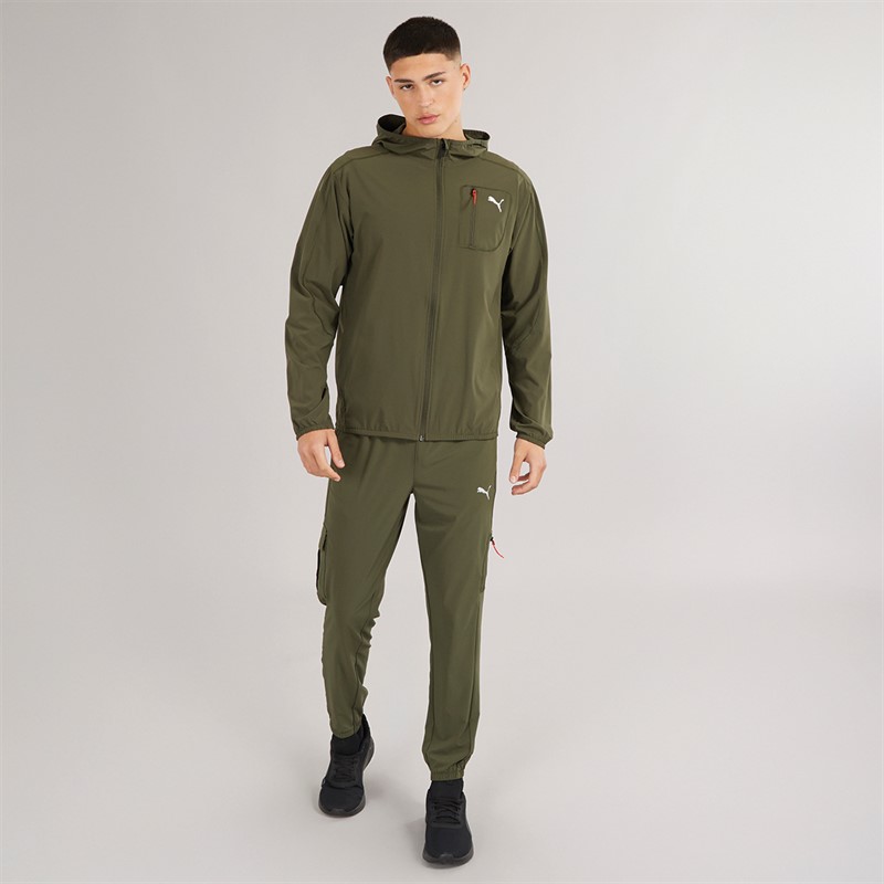 Puma Mens Puma Flex Tech Woven Cargo Pants Dark Olive