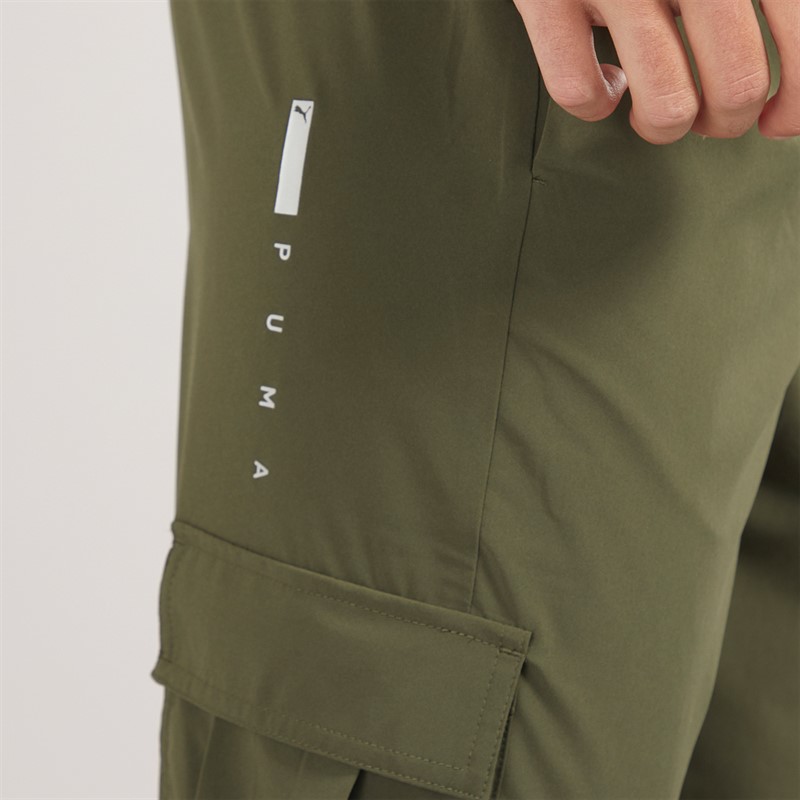 Puma Mens Puma Flex Tech Woven Cargo Pants Dark Olive