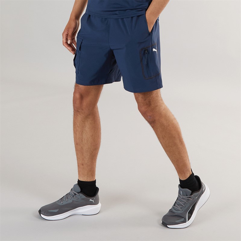 Puma Mens M Train 7 Woven Cargo Shorts Club Navy - Size L
