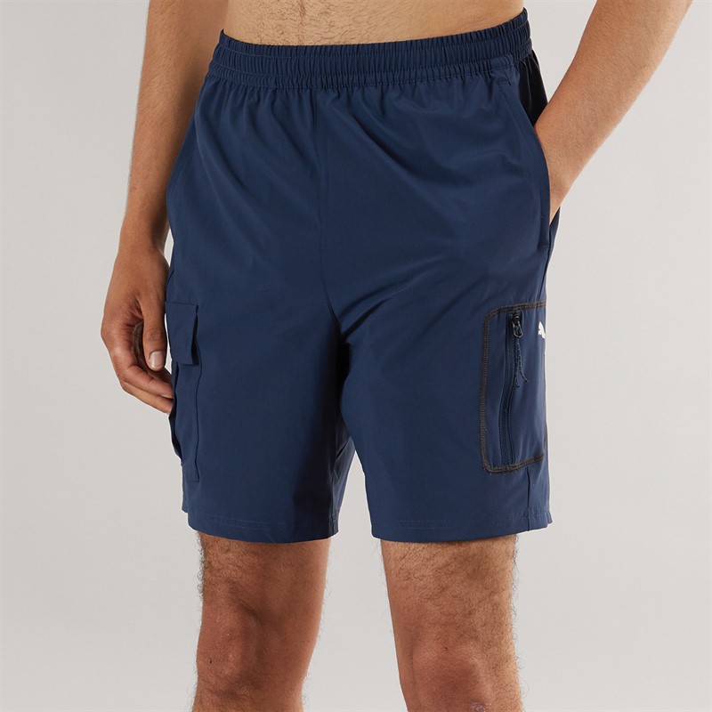 Puma Mens M Train 7 Woven Cargo Shorts Club Navy