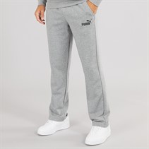 Puma Mens Essentials Logo Open Hem Track Pants Medium Grey Heather