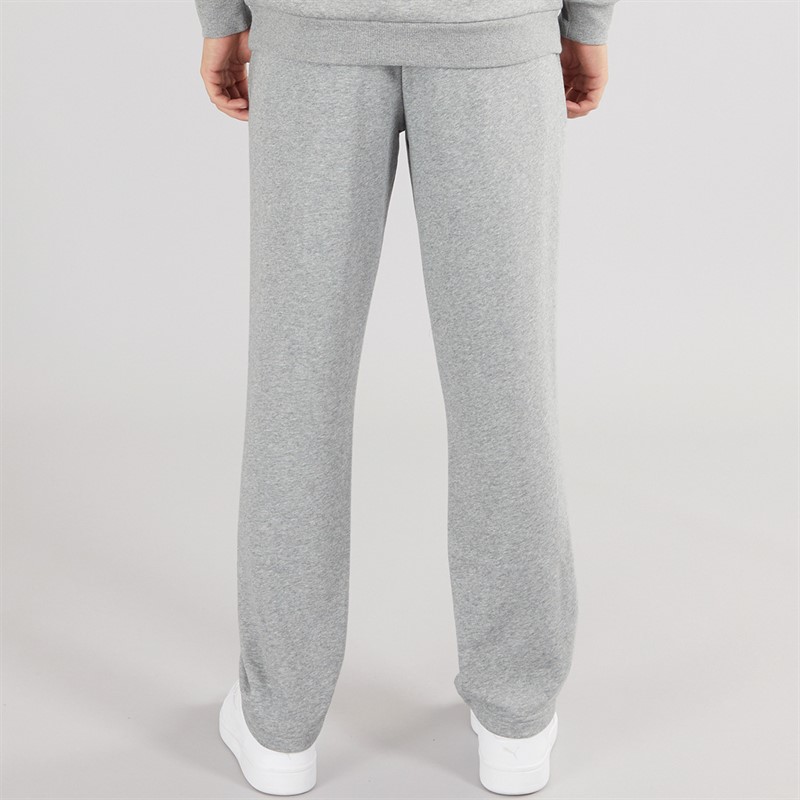 Puma Mens Essentials Logo Open Hem Track Pants Medium Grey Heather