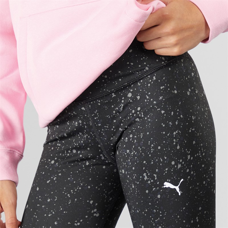 Puma Junior Girls Train Favorite Tights Puma Black/All Over Print