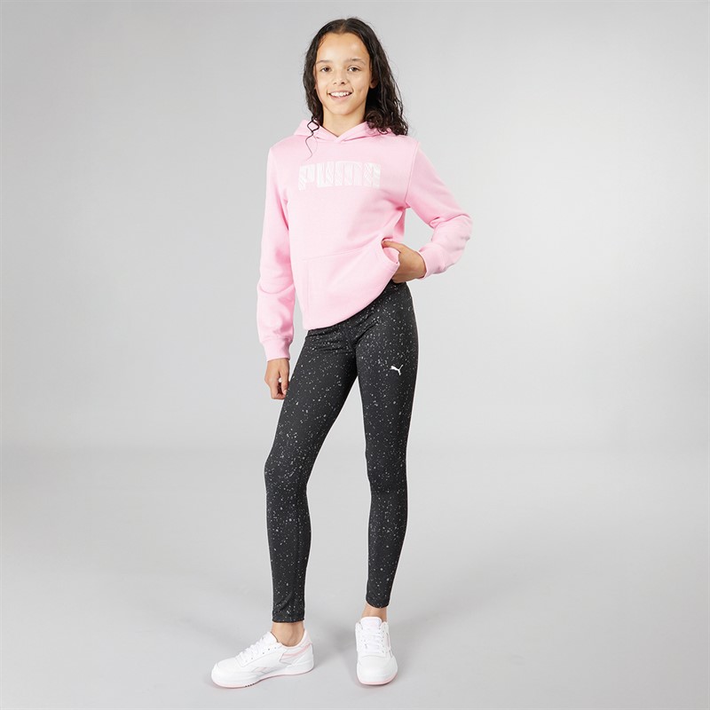 Puma Junior Girls Train Favorite Tights Puma Black/All Over Print