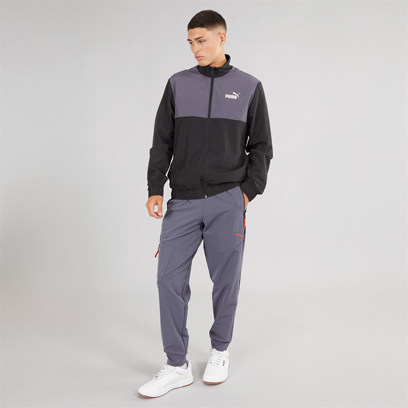 Puma Mens Pumatech Woven Track Pants Grey/Red