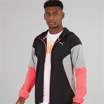 Puma Mens Run Speed Brights Lightweight Running Jacket Black/Sunset