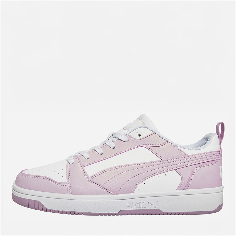 Puma Womens Rebound V6 Low Trainers White/Rose - Size 3