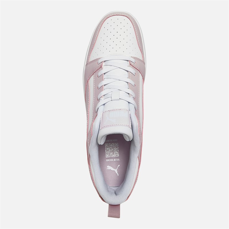 Puma Womens Rebound V6 Low Trainers White/Rose