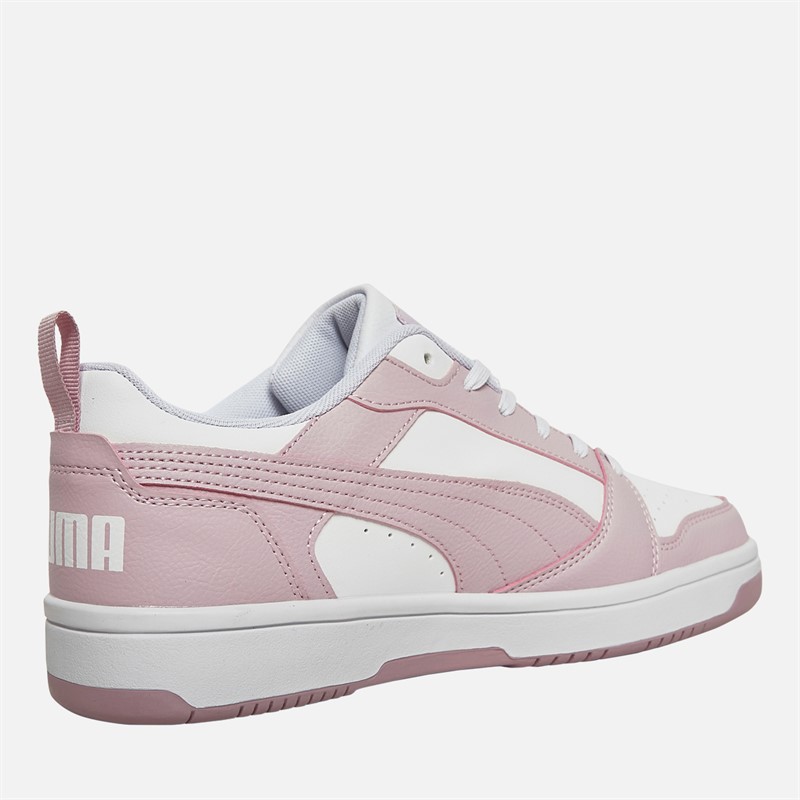 Puma Womens Rebound V6 Low Trainers White/Rose