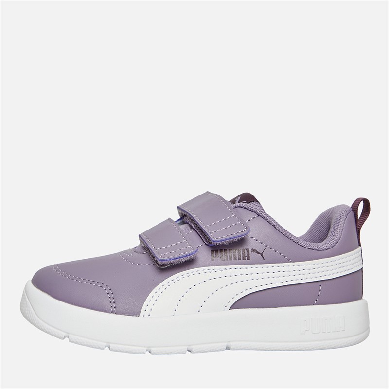 Puma Girls Courtflex V3 V Trainers White/Plum - Size 2.5