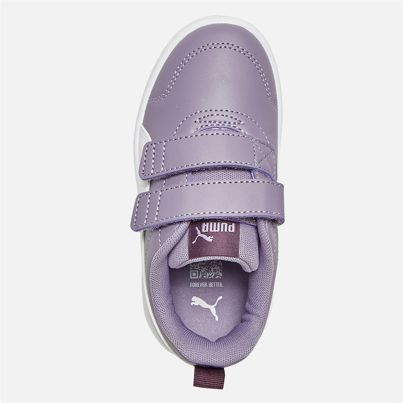Puma Girls Courtflex V3 V Trainers White/Plum