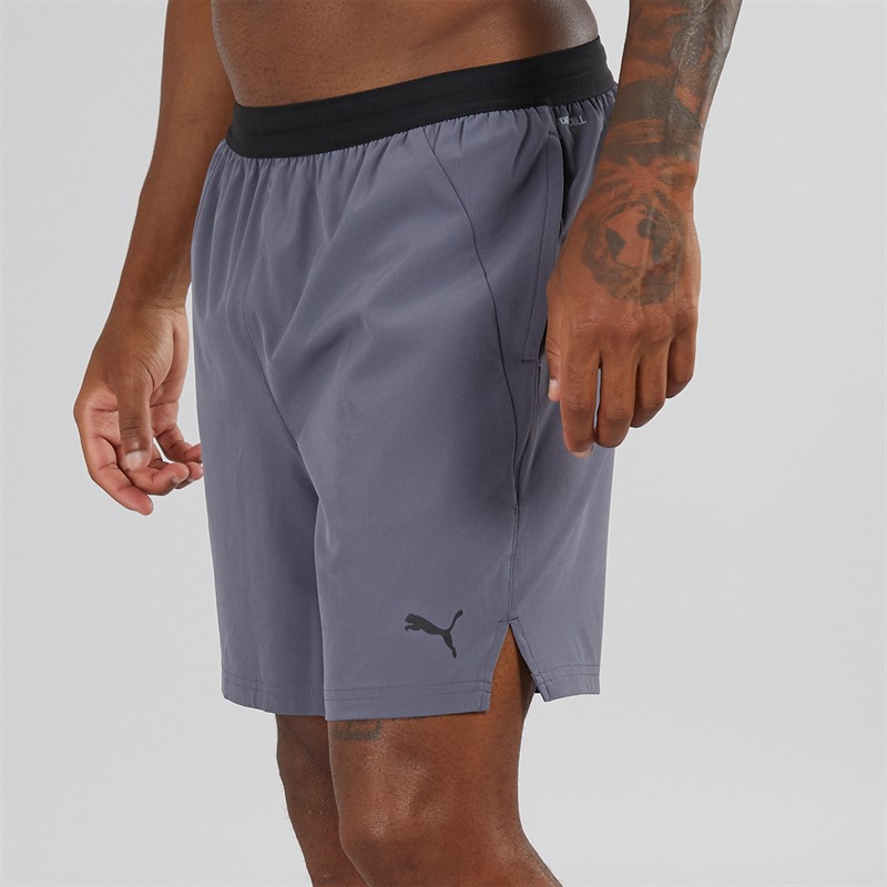 Puma Mens Energy 7 Inch Stretch Woven Training Shorts Galactic Gray