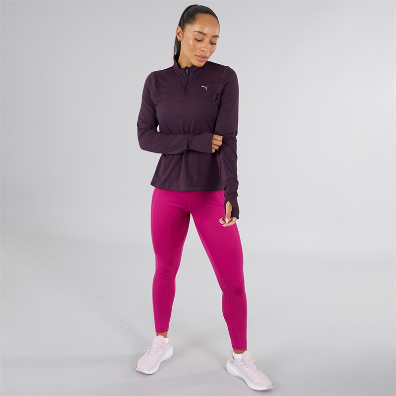 Puma Womens Run Favorite 1/4 Zip Dark Plum