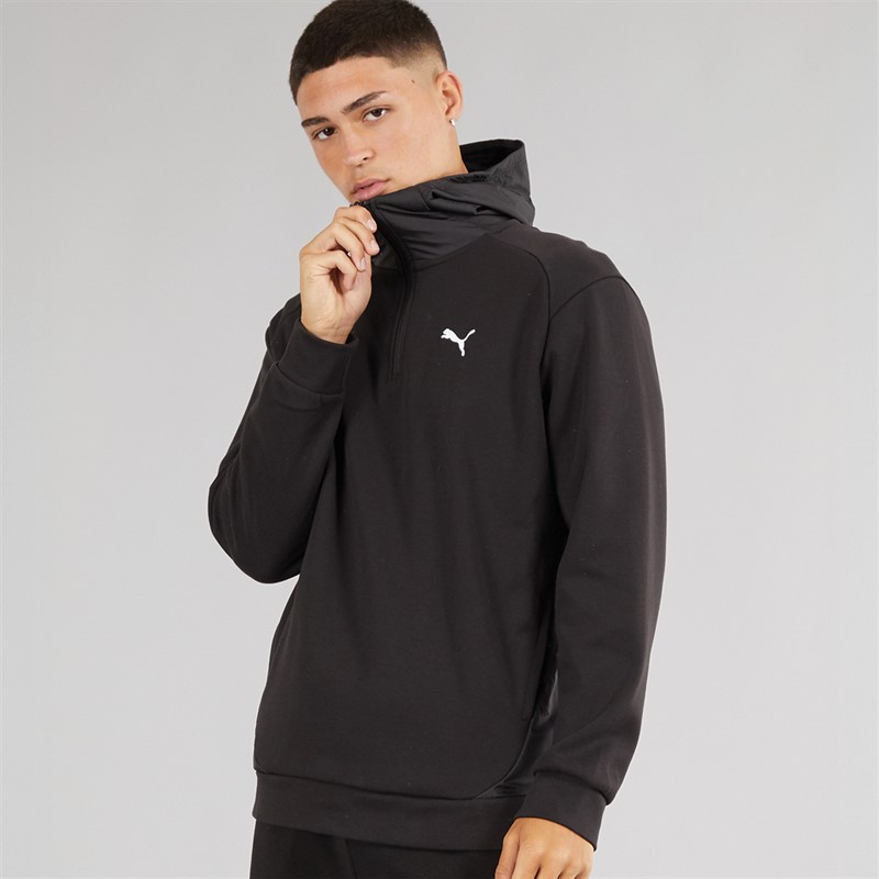 Puma Mens Rad/Cal 1/2 Zip Hooded Jacket Puma Black - Size XXL