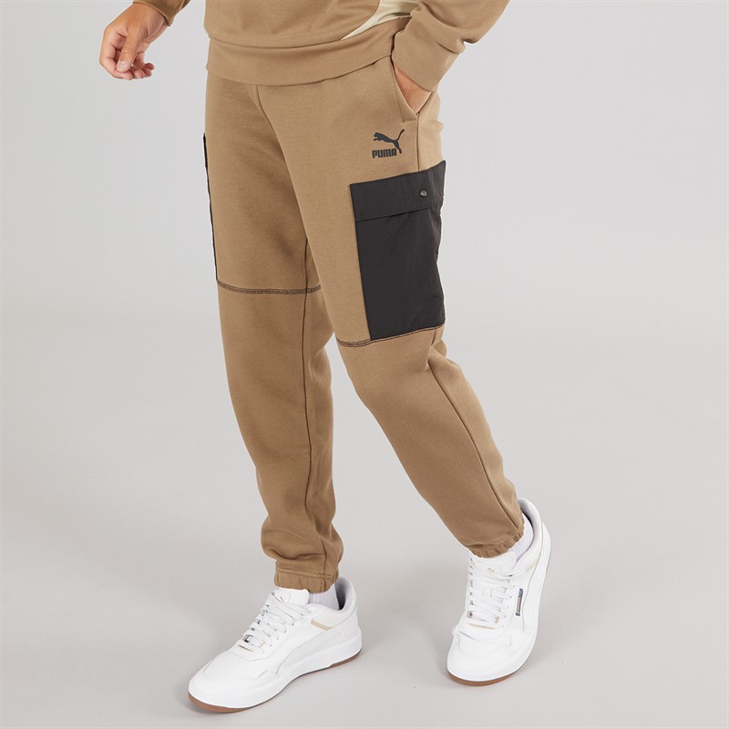 Puma Mens Classics Utility Cargo Sweatpants Chocolate