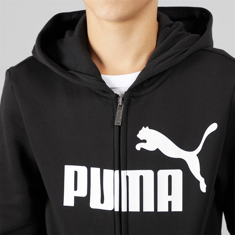 Puma Junior Boys Essentials Big Logo Full Zip Hoodie Puma Black