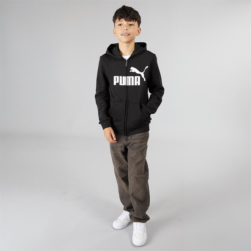 Puma Junior Boys Essentials Big Logo Full Zip Hoodie Puma Black