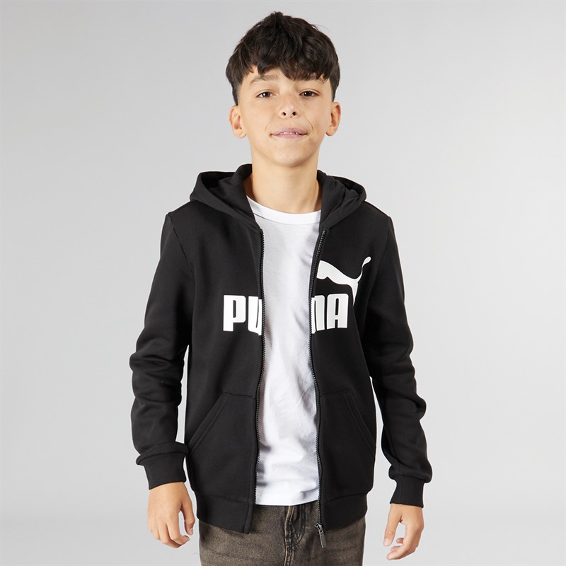 Puma Junior Boys Essentials Big Logo Full Zip Hoodie Puma Black