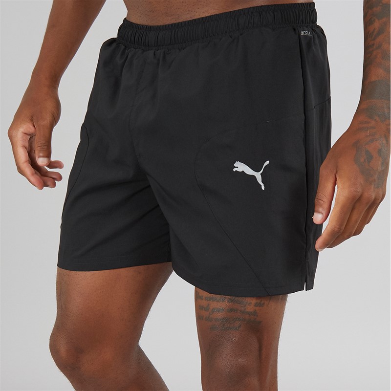 Puma Mens Run Favorite Woven 5 Inch Session Running Shorts Puma Black